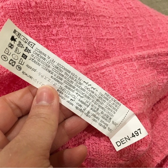 Zara texture Maxi skirt long swing pink size XXL Womens new - Picture 8 of 8